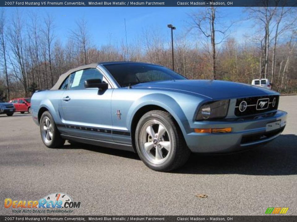 2007 Ford Mustang V6 Premium Convertible Windveil Blue Metallic / Medium Parchment Photo #3