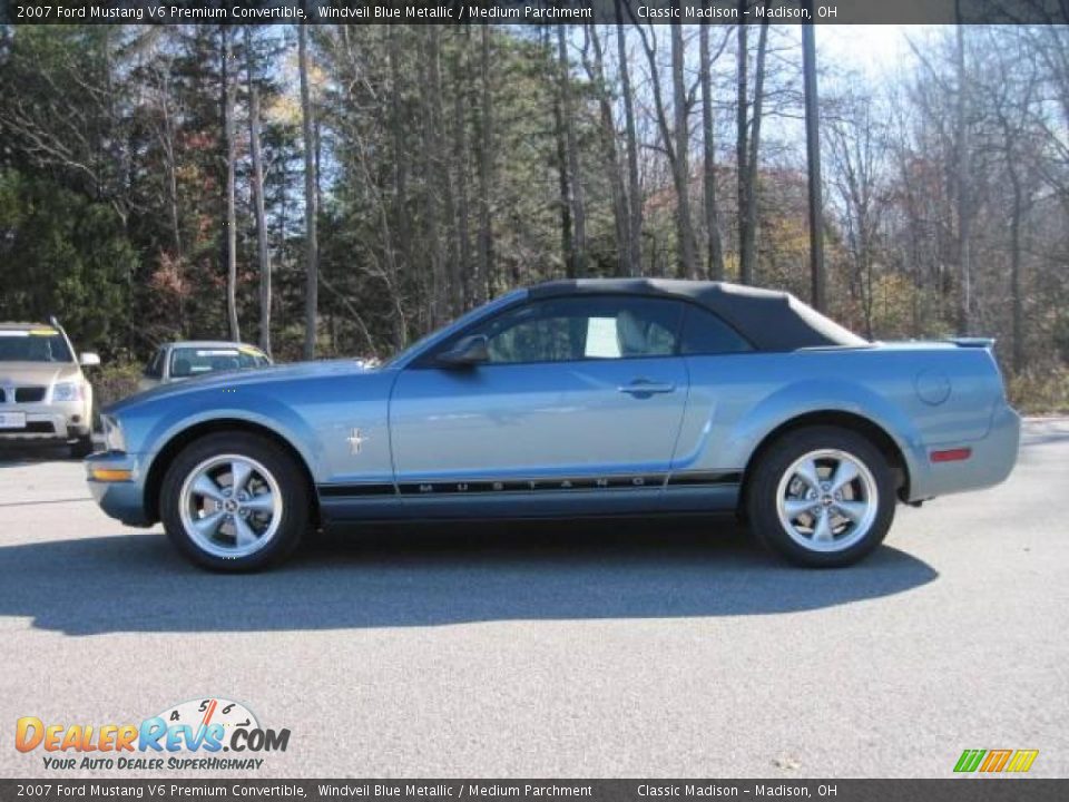 2007 Ford Mustang V6 Premium Convertible Windveil Blue Metallic / Medium Parchment Photo #6