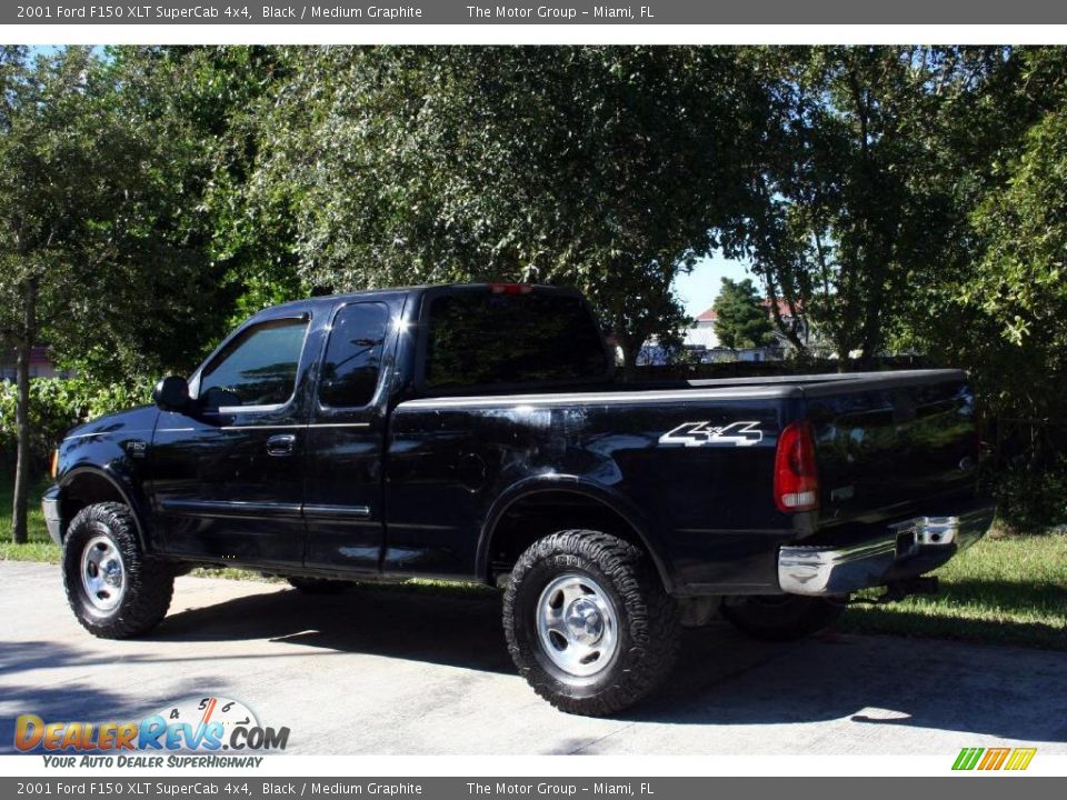 2001 Ford F150 XLT SuperCab 4x4 Black / Medium Graphite Photo #5
