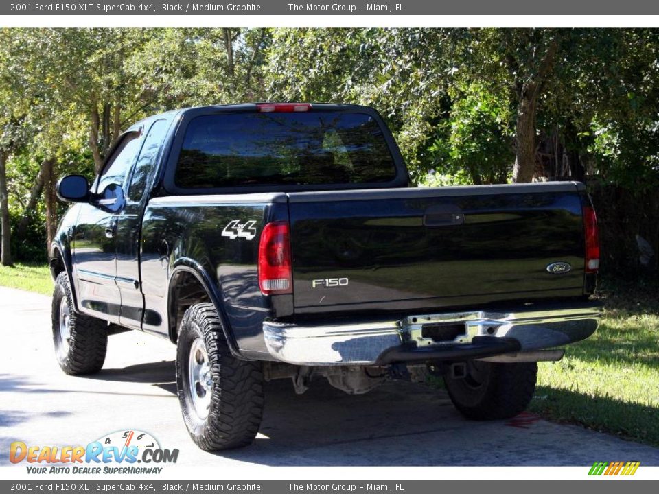 2001 Ford F150 XLT SuperCab 4x4 Black / Medium Graphite Photo #6