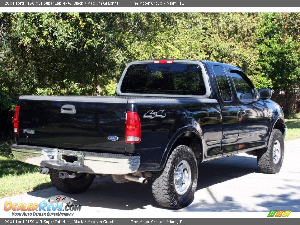 2001 Ford F150 XLT SuperCab 4x4 Black / Medium Graphite Photo #8