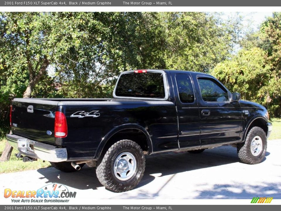 2001 Ford F150 XLT SuperCab 4x4 Black / Medium Graphite Photo #9