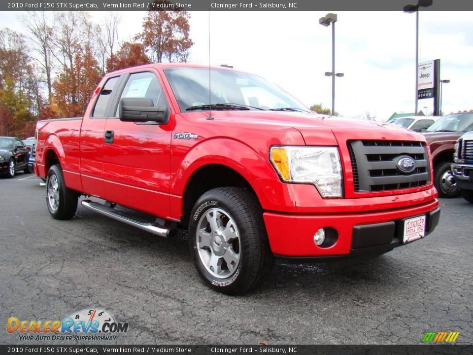 2010 Ford F150 STX SuperCab Vermillion Red / Medium Stone Photo #1