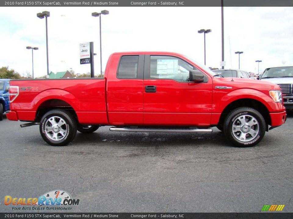 2010 Ford F150 STX SuperCab Vermillion Red / Medium Stone Photo #2