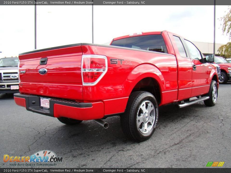 2010 Ford F150 STX SuperCab Vermillion Red / Medium Stone Photo #3