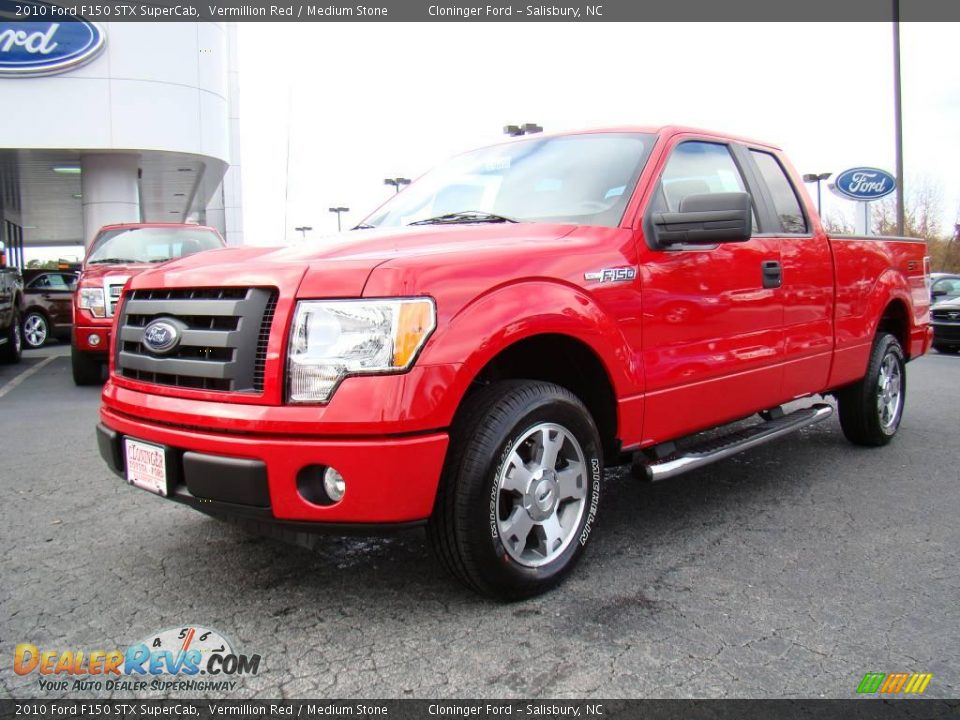 2010 Ford F150 STX SuperCab Vermillion Red / Medium Stone Photo #6