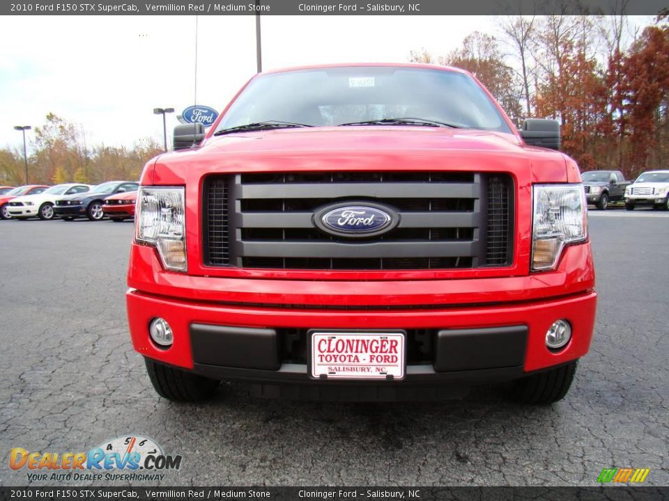 2010 Ford F150 STX SuperCab Vermillion Red / Medium Stone Photo #7