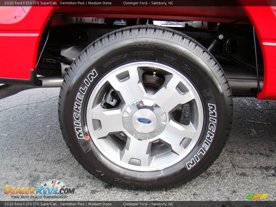 2010 Ford F150 STX SuperCab Vermillion Red / Medium Stone Photo #15