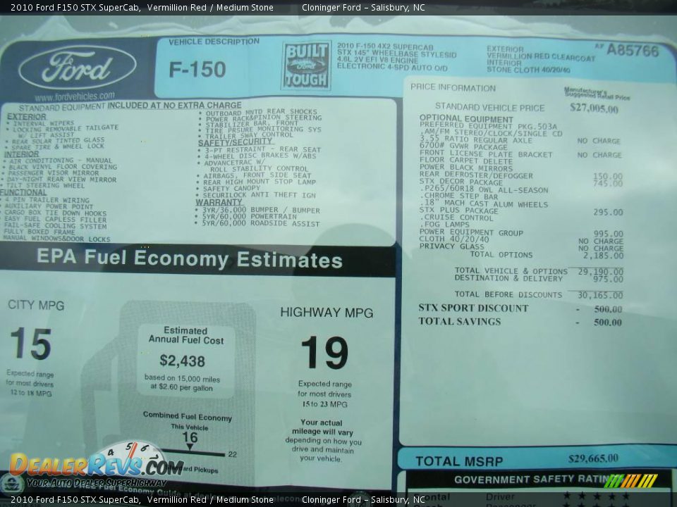 2010 Ford F150 STX SuperCab Vermillion Red / Medium Stone Photo #16