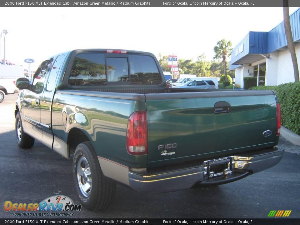 2000 Ford F150 XLT Extended Cab Amazon Green Metallic / Medium Graphite Photo #5