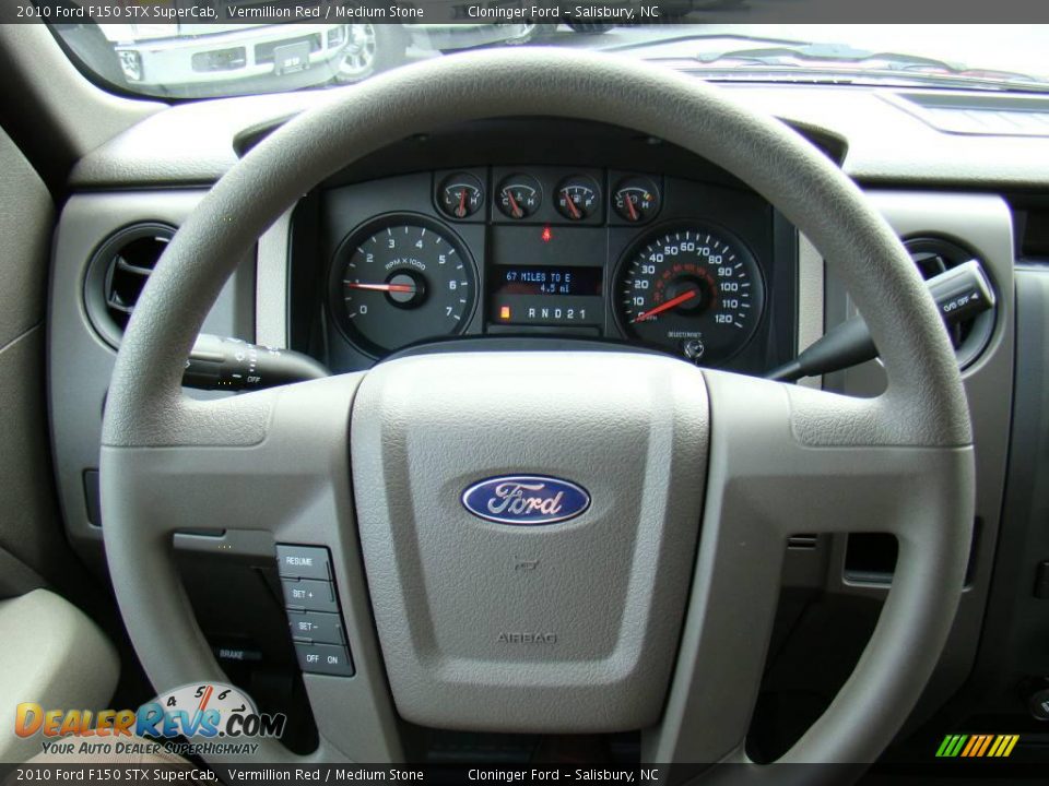 2010 Ford F150 STX SuperCab Vermillion Red / Medium Stone Photo #20