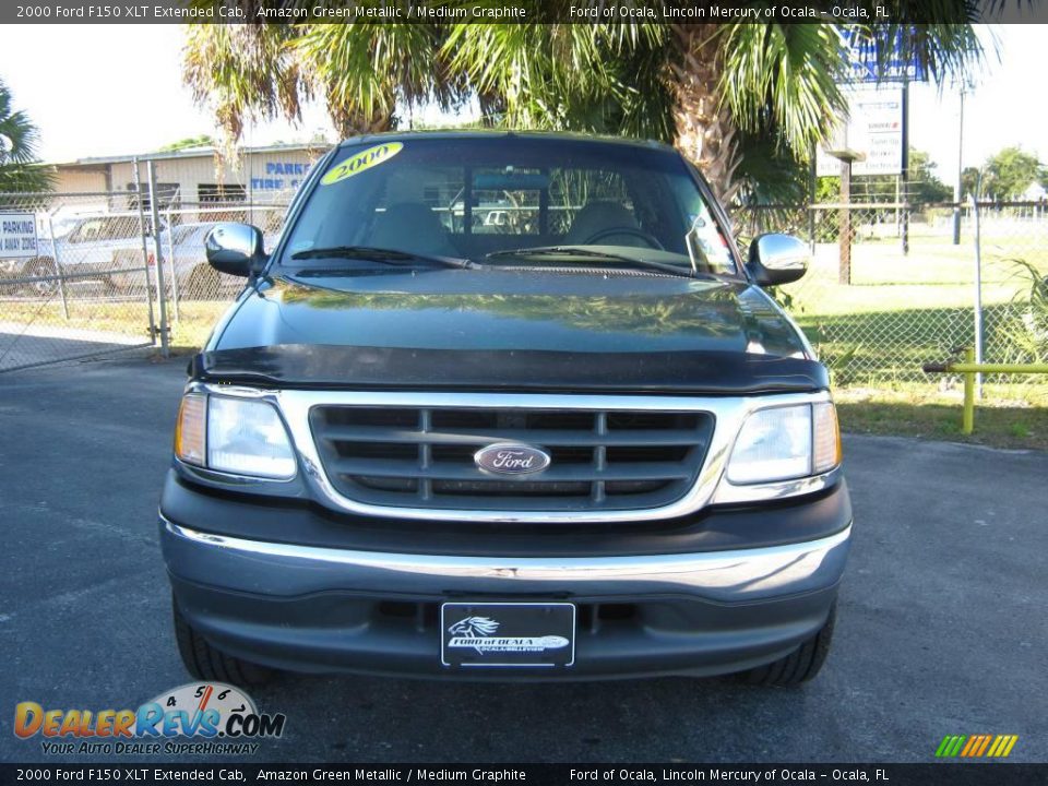 2000 Ford F150 XLT Extended Cab Amazon Green Metallic / Medium Graphite Photo #8