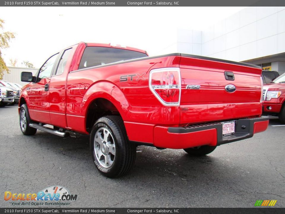 2010 Ford F150 STX SuperCab Vermillion Red / Medium Stone Photo #25