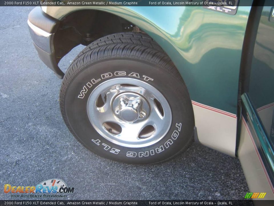 2000 Ford F150 XLT Extended Cab Amazon Green Metallic / Medium Graphite Photo #13