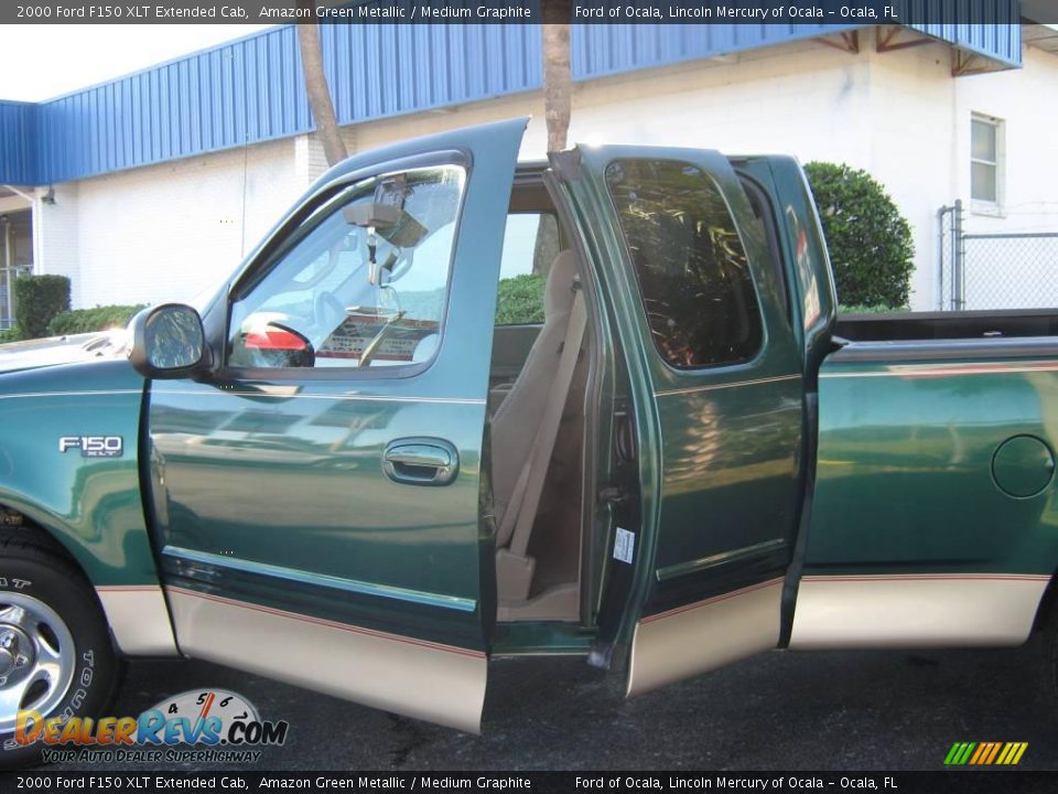 2000 Ford F150 XLT Extended Cab Amazon Green Metallic / Medium Graphite Photo #20