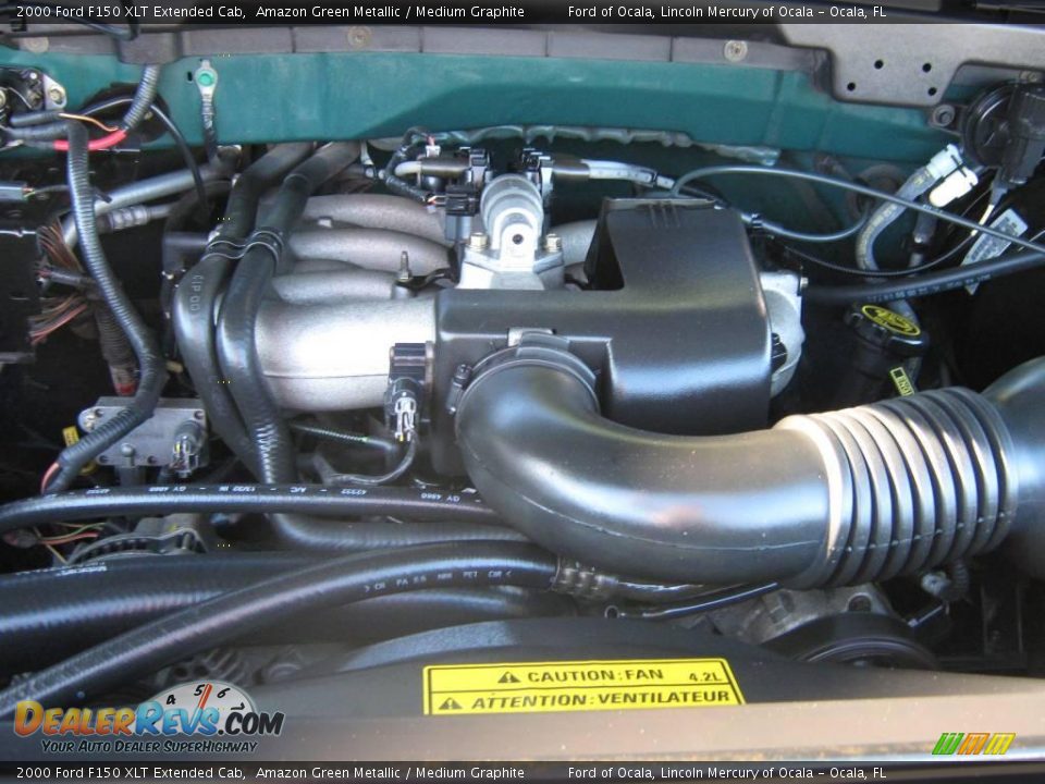 2000 Ford F150 XLT Extended Cab Amazon Green Metallic / Medium Graphite Photo #28