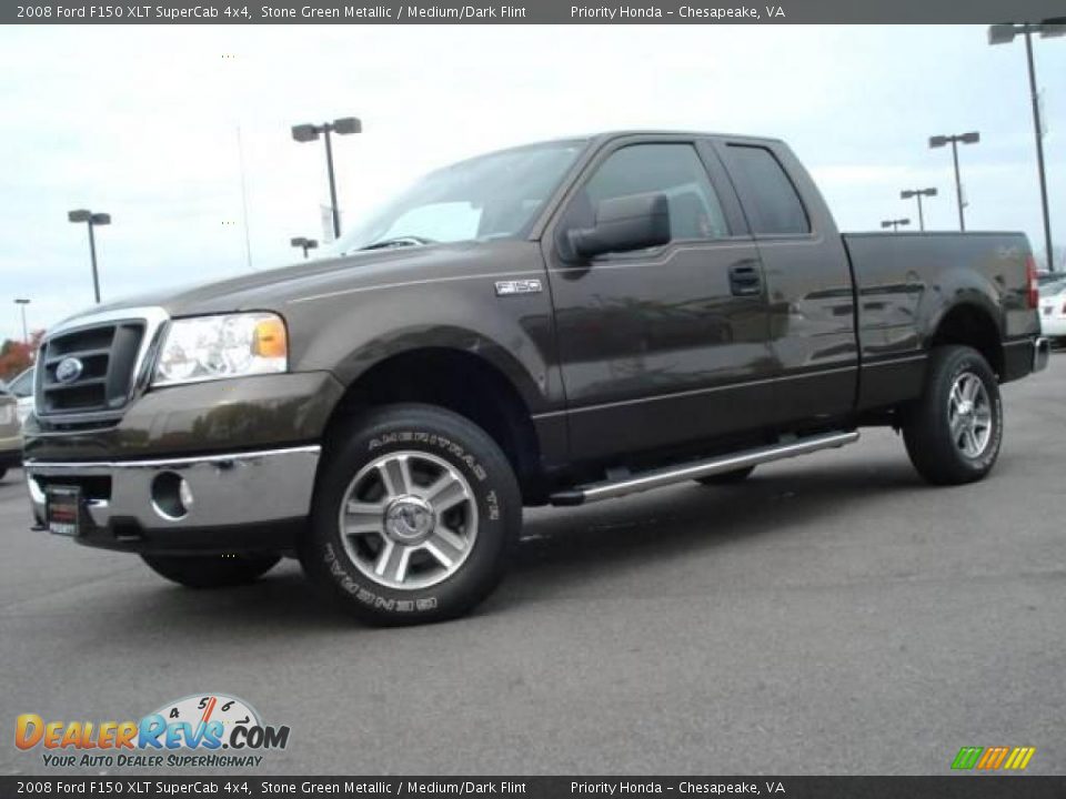 2008 Ford F150 XLT SuperCab 4x4 Stone Green Metallic / Medium/Dark Flint Photo #2