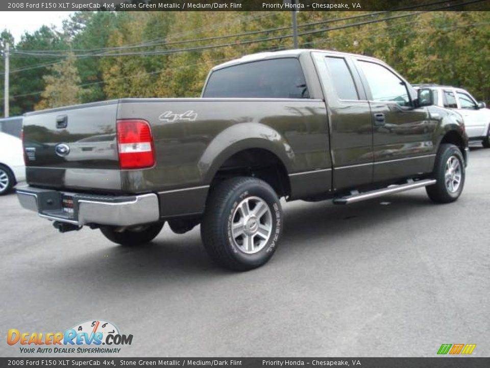 2008 Ford F150 XLT SuperCab 4x4 Stone Green Metallic / Medium/Dark Flint Photo #5