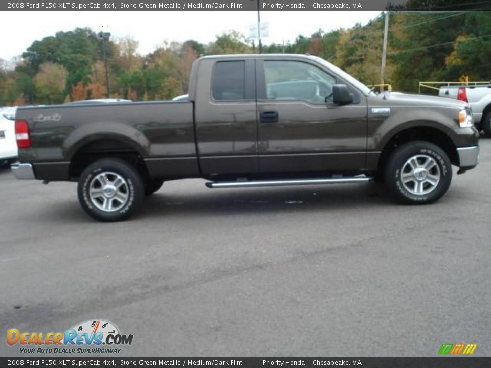 2008 Ford F150 XLT SuperCab 4x4 Stone Green Metallic / Medium/Dark Flint Photo #6