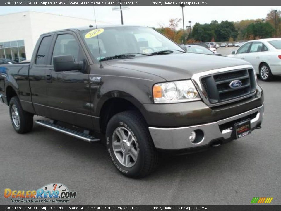 2008 Ford F150 XLT SuperCab 4x4 Stone Green Metallic / Medium/Dark Flint Photo #7