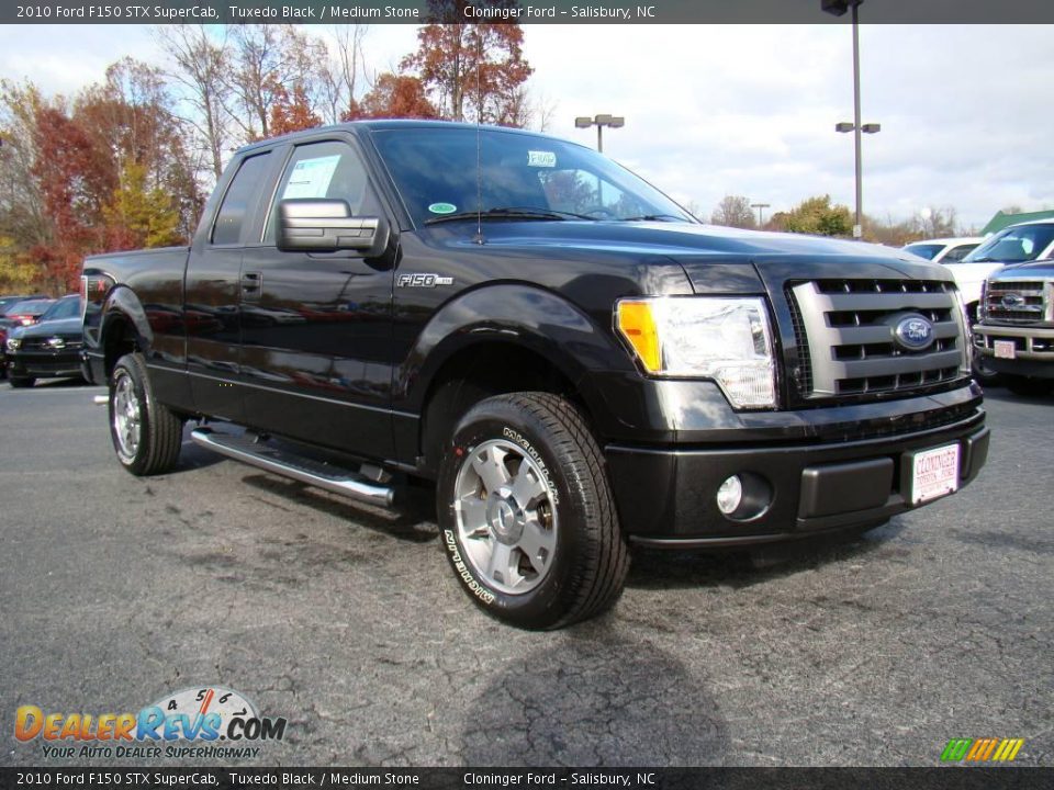 2010 Ford F150 STX SuperCab Tuxedo Black / Medium Stone Photo #1