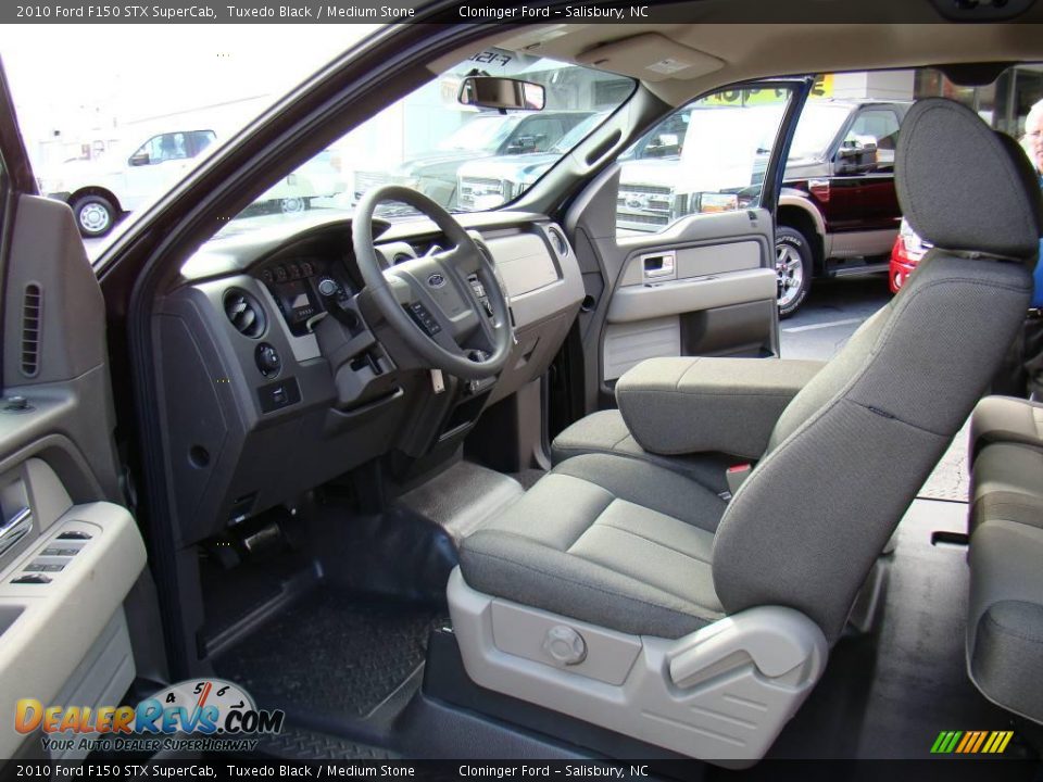 2010 Ford F150 STX SuperCab Tuxedo Black / Medium Stone Photo #8