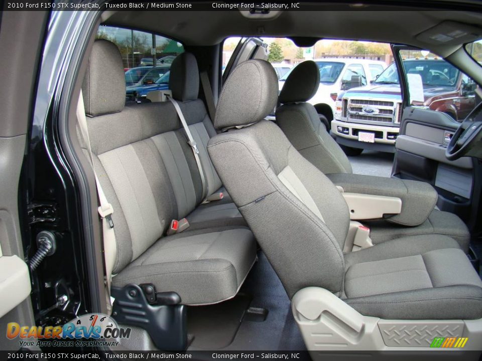 2010 Ford F150 STX SuperCab Tuxedo Black / Medium Stone Photo #12