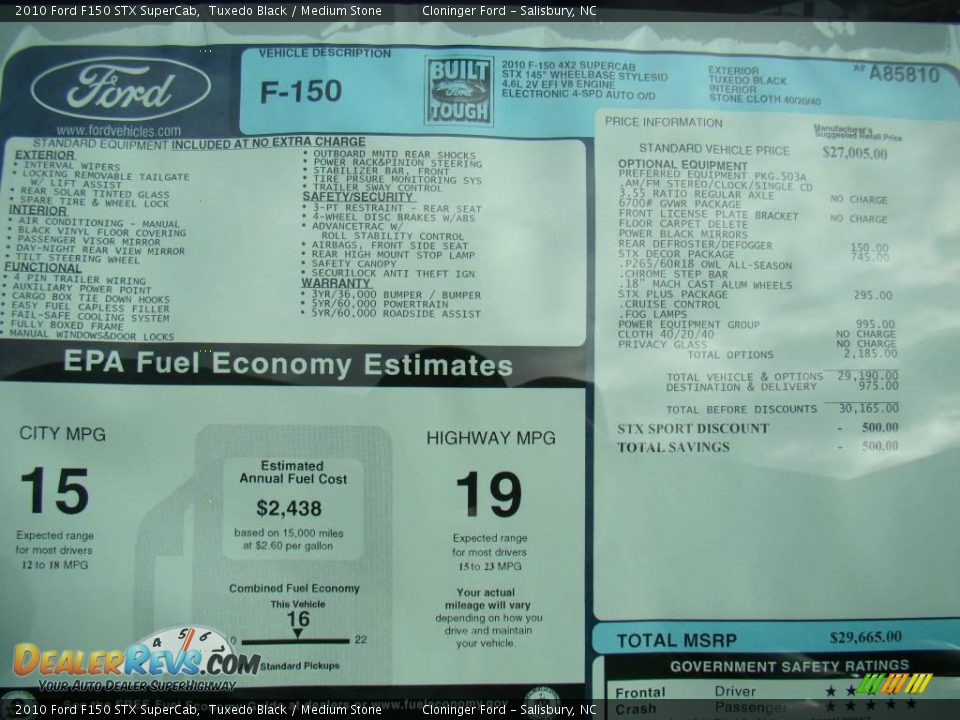 2010 Ford F150 STX SuperCab Tuxedo Black / Medium Stone Photo #14