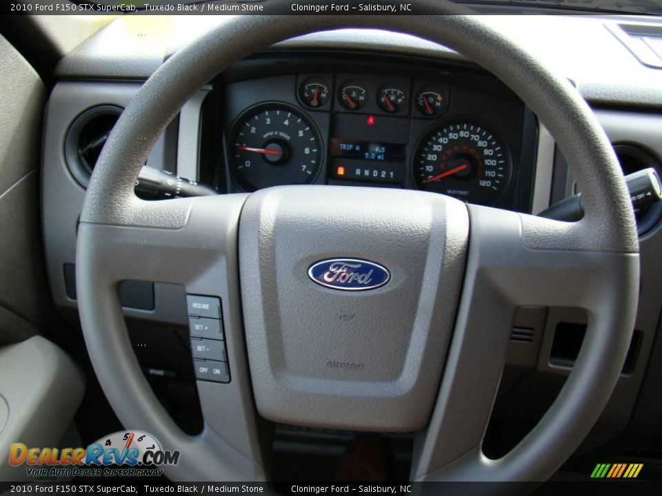 2010 Ford F150 STX SuperCab Tuxedo Black / Medium Stone Photo #20