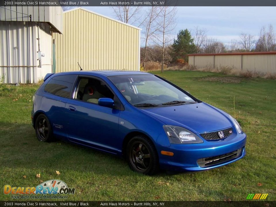 2003 Honda Civic Si Hatchback Vivid Blue / Black Photo #3