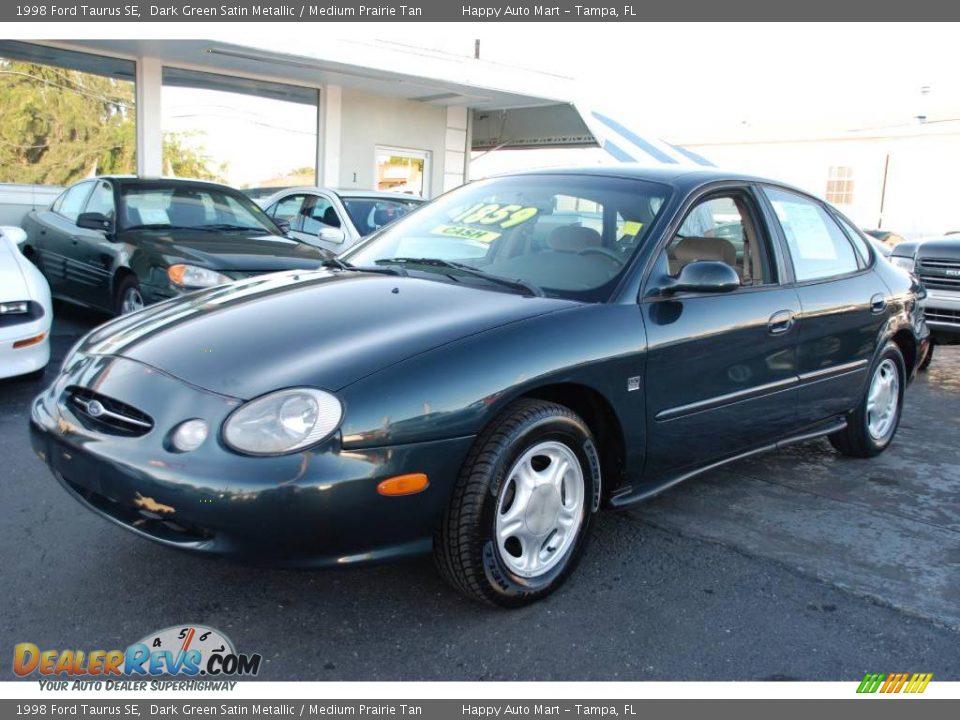 1998 Ford Taurus SE Dark Green Satin Metallic / Medium Prairie Tan Photo #1