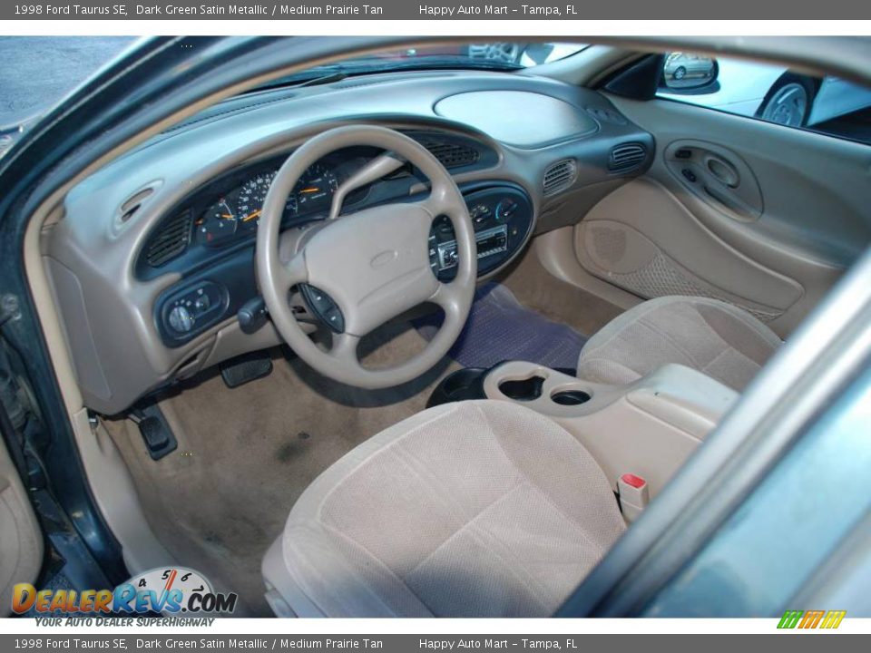 1998 Ford Taurus SE Dark Green Satin Metallic / Medium Prairie Tan Photo #12