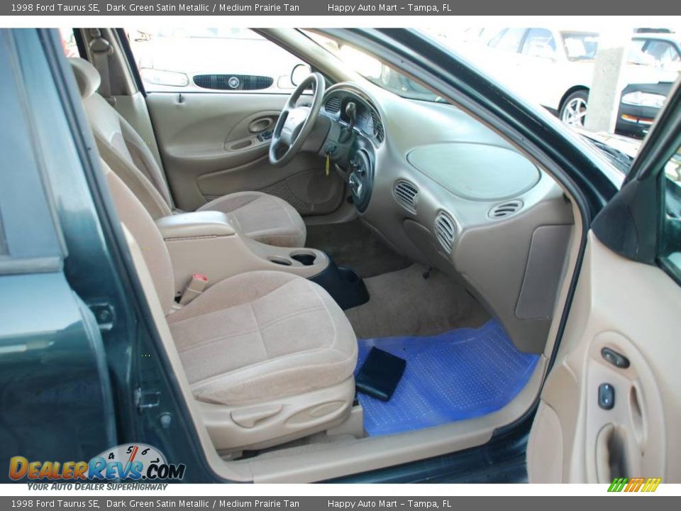 1998 Ford Taurus SE Dark Green Satin Metallic / Medium Prairie Tan Photo #14