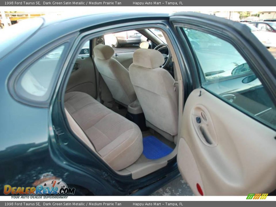 1998 Ford Taurus SE Dark Green Satin Metallic / Medium Prairie Tan Photo #17