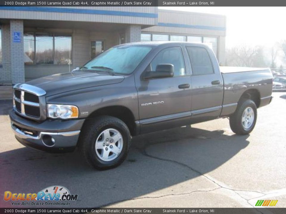 2003 Dodge Ram 1500 Laramie Quad Cab 4x4 Graphite Metallic / Dark Slate Gray Photo #2