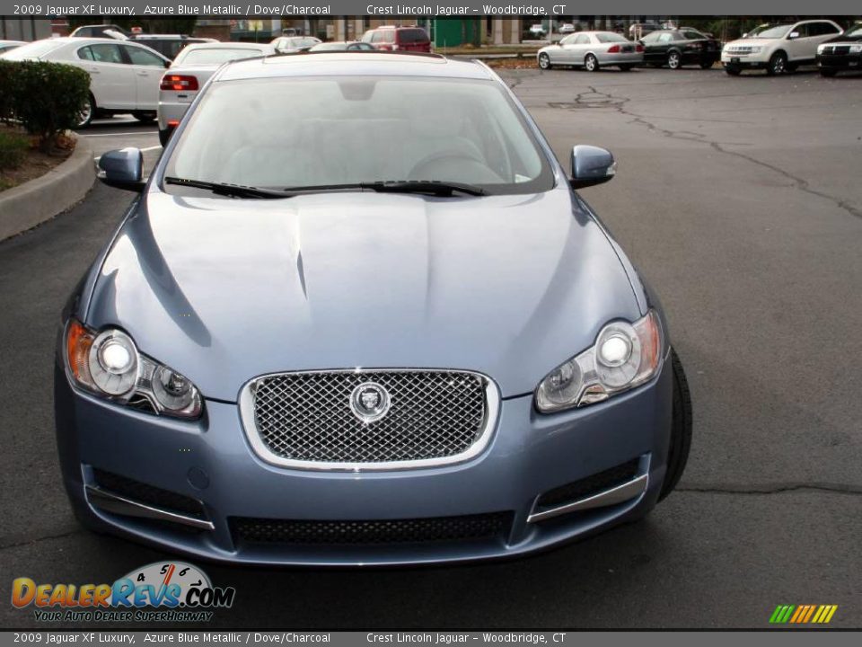 2009 Jaguar XF Luxury Azure Blue Metallic / Dove/Charcoal Photo #2