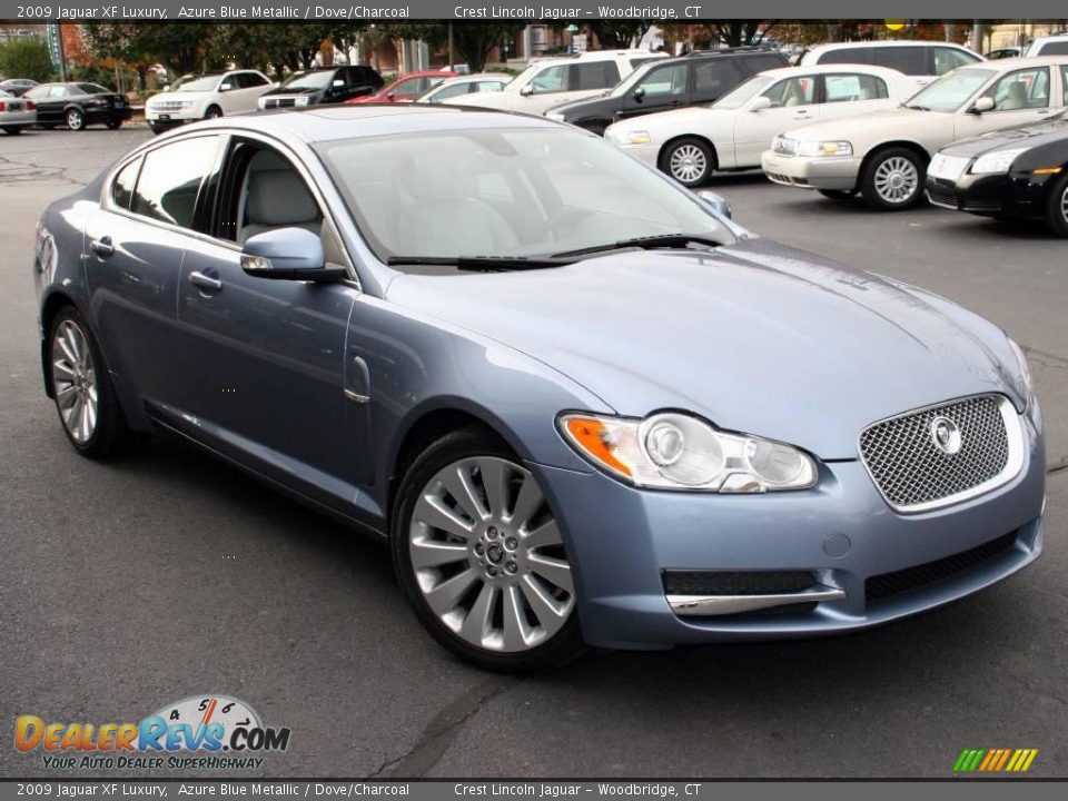 2009 Jaguar XF Luxury Azure Blue Metallic / Dove/Charcoal Photo #3