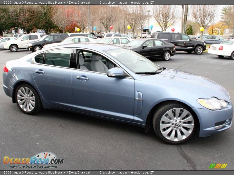 2009 Jaguar XF Luxury Azure Blue Metallic / Dove/Charcoal Photo #4