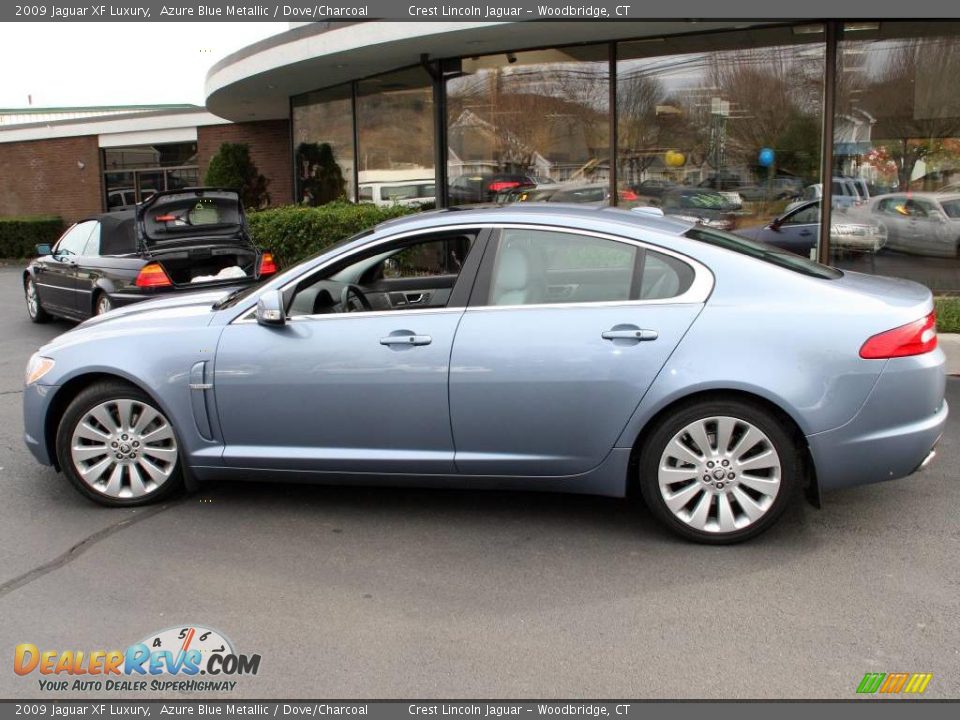 2009 Jaguar XF Luxury Azure Blue Metallic / Dove/Charcoal Photo #9