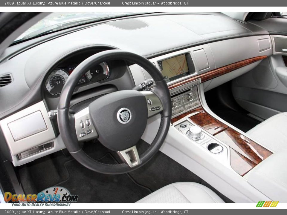 2009 Jaguar XF Luxury Azure Blue Metallic / Dove/Charcoal Photo #11