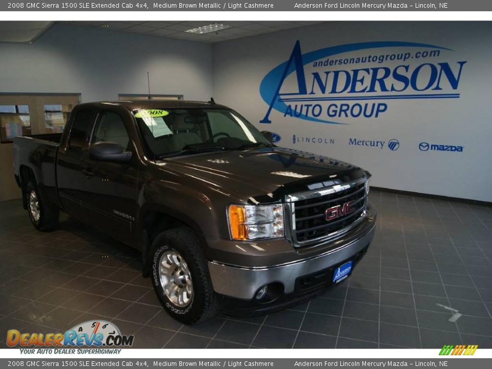 2008 GMC Sierra 1500 SLE Extended Cab 4x4 Medium Brown Metallic / Light Cashmere Photo #1