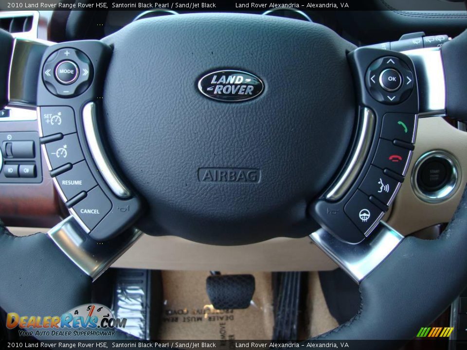 2010 Land Rover Range Rover HSE Santorini Black Pearl / Sand/Jet Black Photo #36