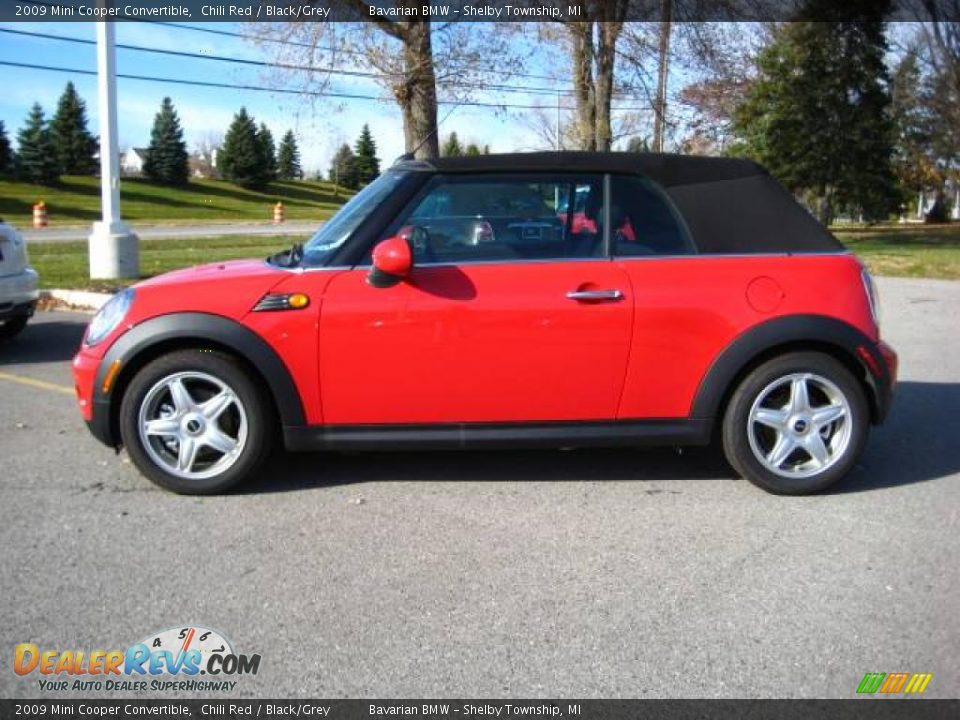2009 Mini Cooper Convertible Chili Red / Black/Grey Photo #2