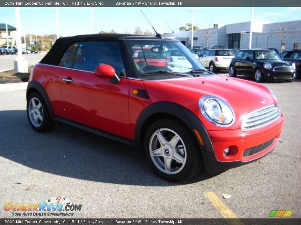 2009 Mini Cooper Convertible Chili Red / Black/Grey Photo #7