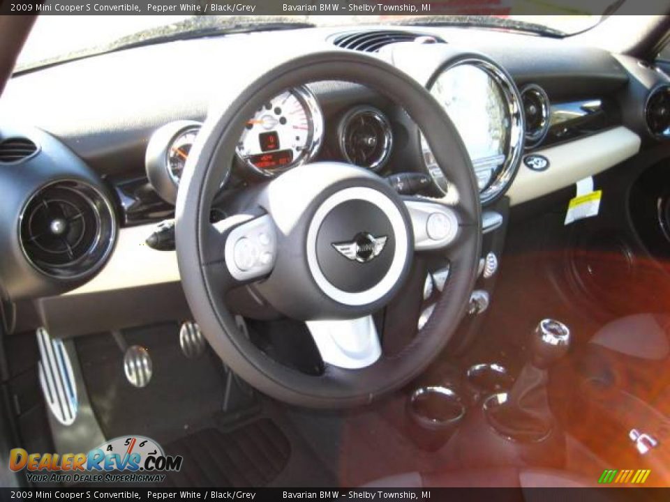 2009 Mini Cooper S Convertible Pepper White / Black/Grey Photo #9