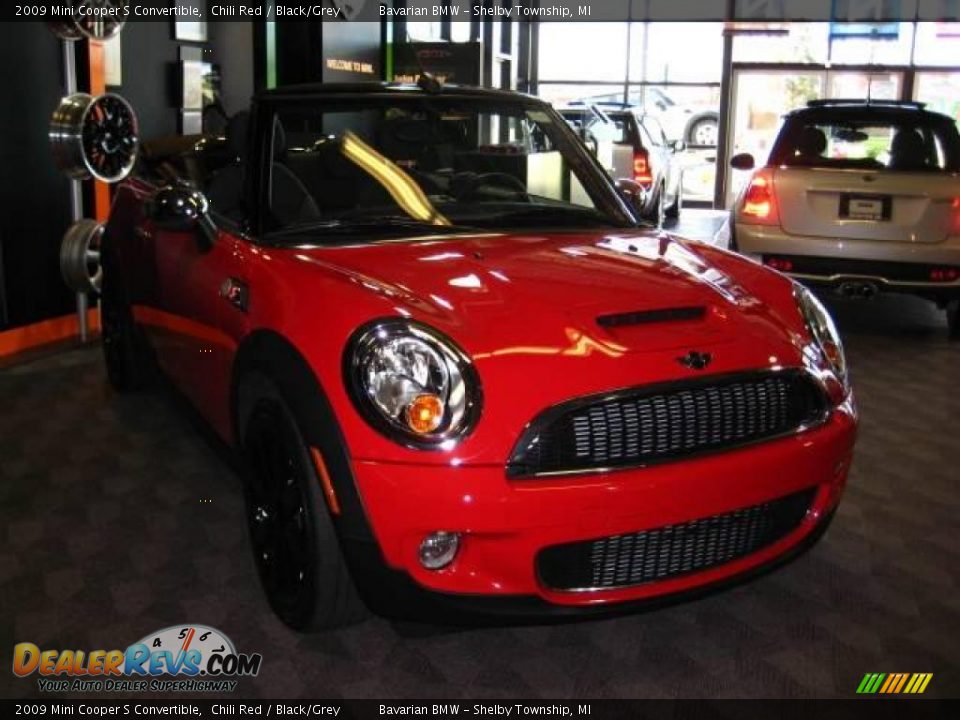 2009 Mini Cooper S Convertible Chili Red / Black/Grey Photo #4