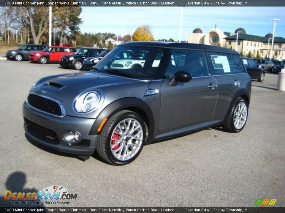 2009 Mini Cooper John Cooper Works Clubman Dark Silver Metallic / Punch Carbon Black Leather Photo #1
