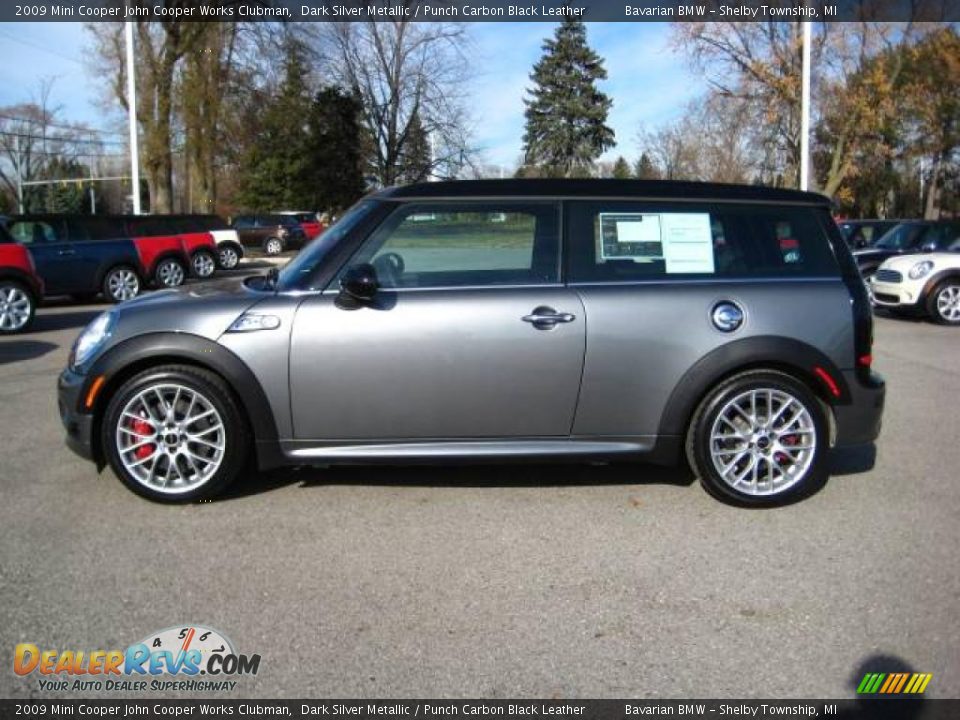 2009 Mini Cooper John Cooper Works Clubman Dark Silver Metallic / Punch Carbon Black Leather Photo #2