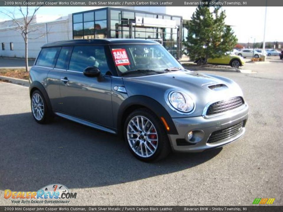 2009 Mini Cooper John Cooper Works Clubman Dark Silver Metallic / Punch Carbon Black Leather Photo #7