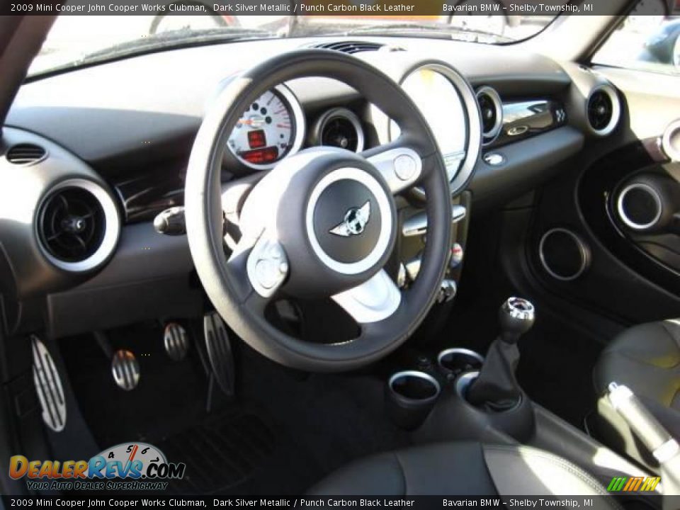 2009 Mini Cooper John Cooper Works Clubman Dark Silver Metallic / Punch Carbon Black Leather Photo #10